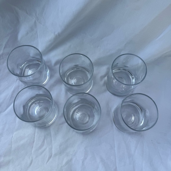 Clear Cylindrical Pinch Glasses or Dimple Glasses Lowball Glass Set of 8 - Picture 6 of 9